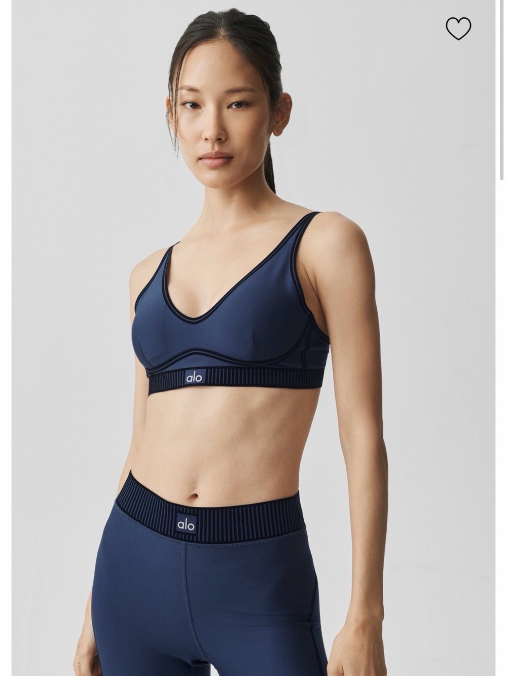 ALO Airlift Line Up Bra, Navy, Size Small